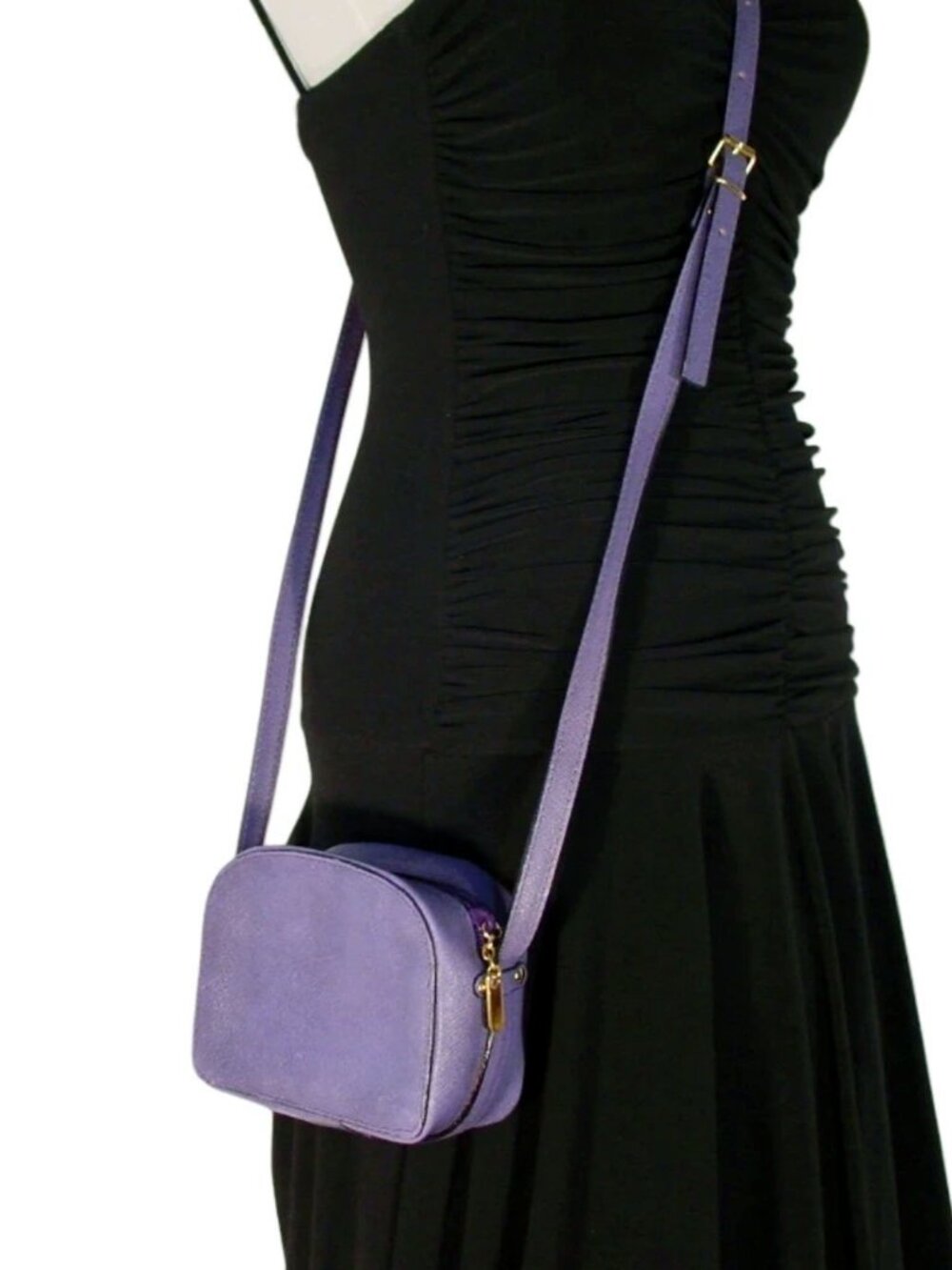 HENRI BENDEL West 57th Lavender Saffiano Leather Crossbody Camera Bag - ITALY